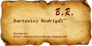 Bartovicz Rodrigó névjegykártya